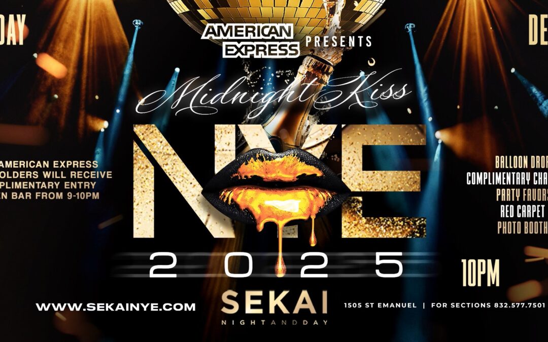 NYE 2025 MIDNIGHT KISS TUESDAY DEC 31ST 2024 – 10PM