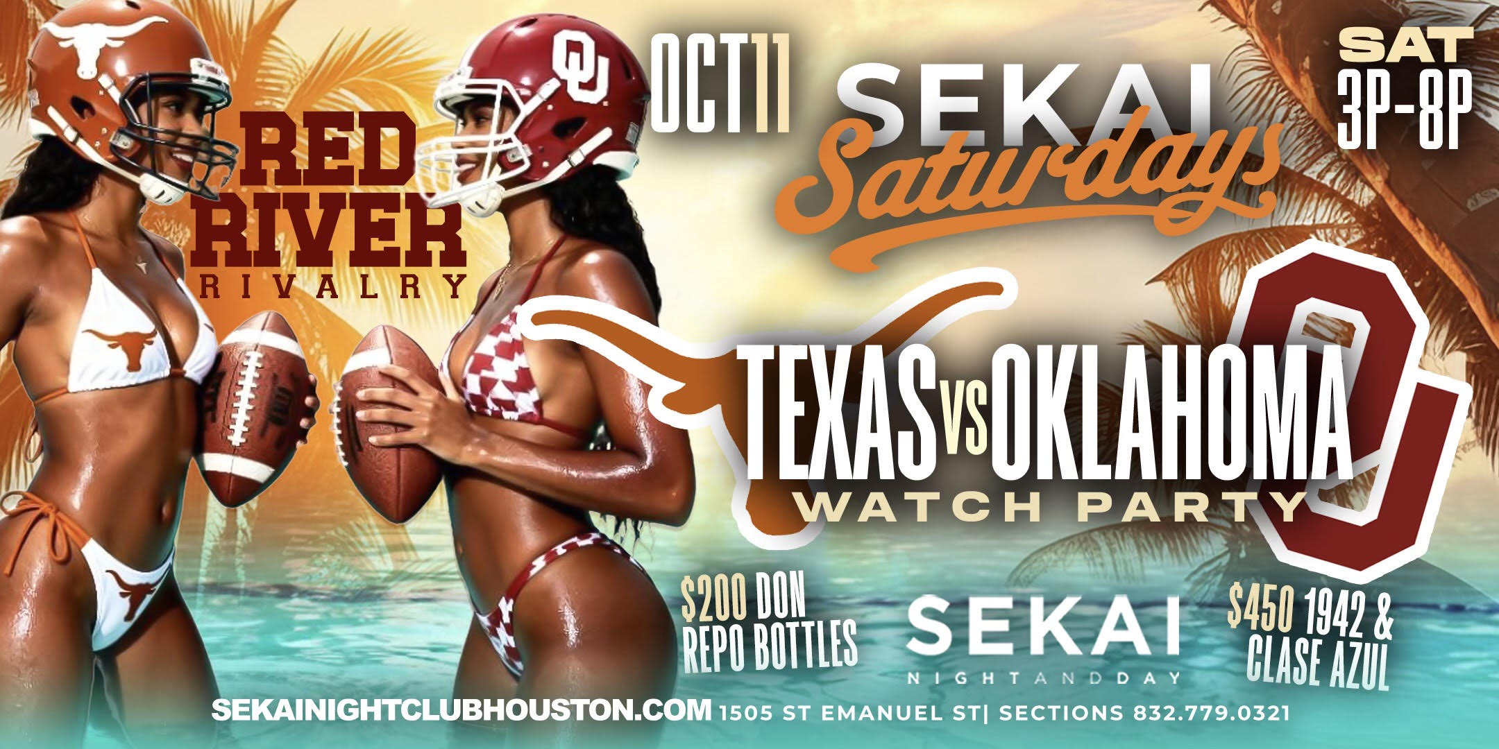 SEKAI SAT OCT 11th Football Watch Party 3P – 8P