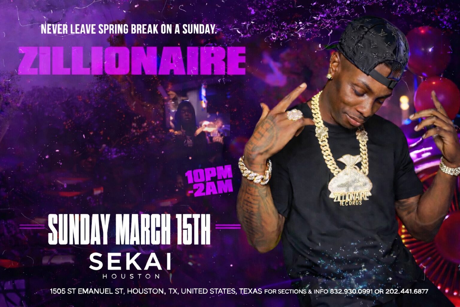 SEKAI SUNDAY MAR 15: Zillionaire Doe & Friends at Sekai