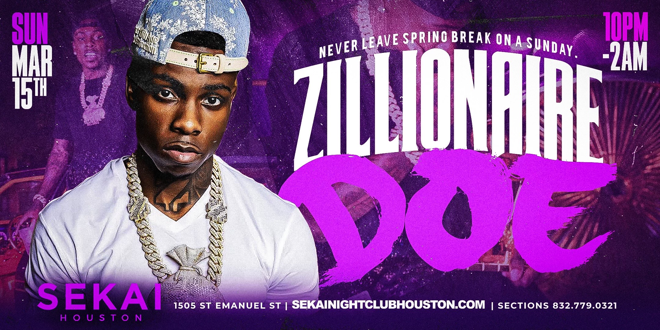 SEKAI SUNDAY MAR 15: Zillionaire Doe & Friends at Sekai