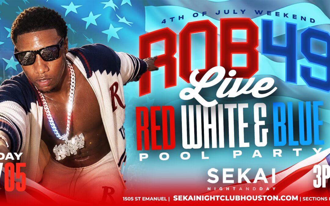 ROB49 LIVE — WET (RED) WHITE & BLUE POOL PARTY | SUN JULY 5TH, 3PM–9PM @ SEKAI