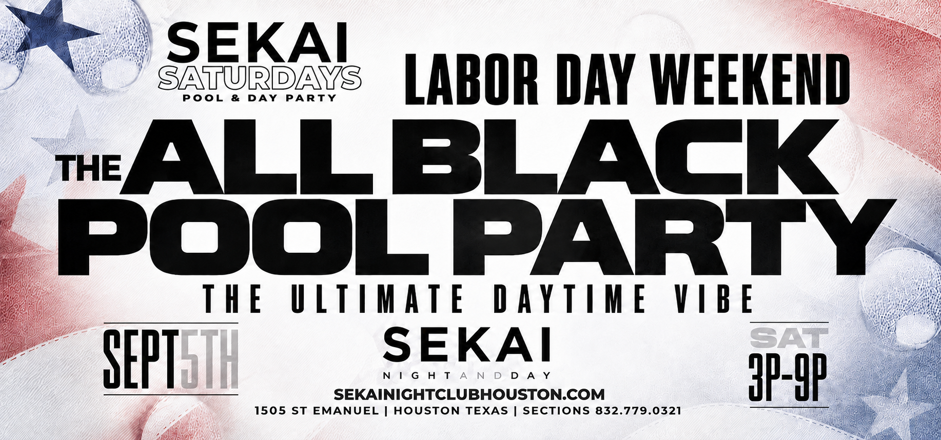 The All Black Pool Party: Labor Day Weekend | Sept 5